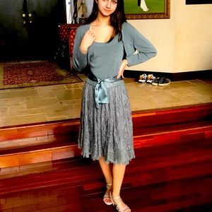 Carmen Marc Valvo Signature dress skirt set shrug.